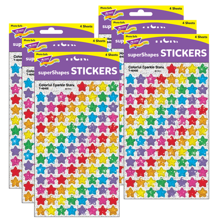 TREND ENTERPRISES Colorful Sparkle Stars superShapes Stickers, PK2400 T46405
